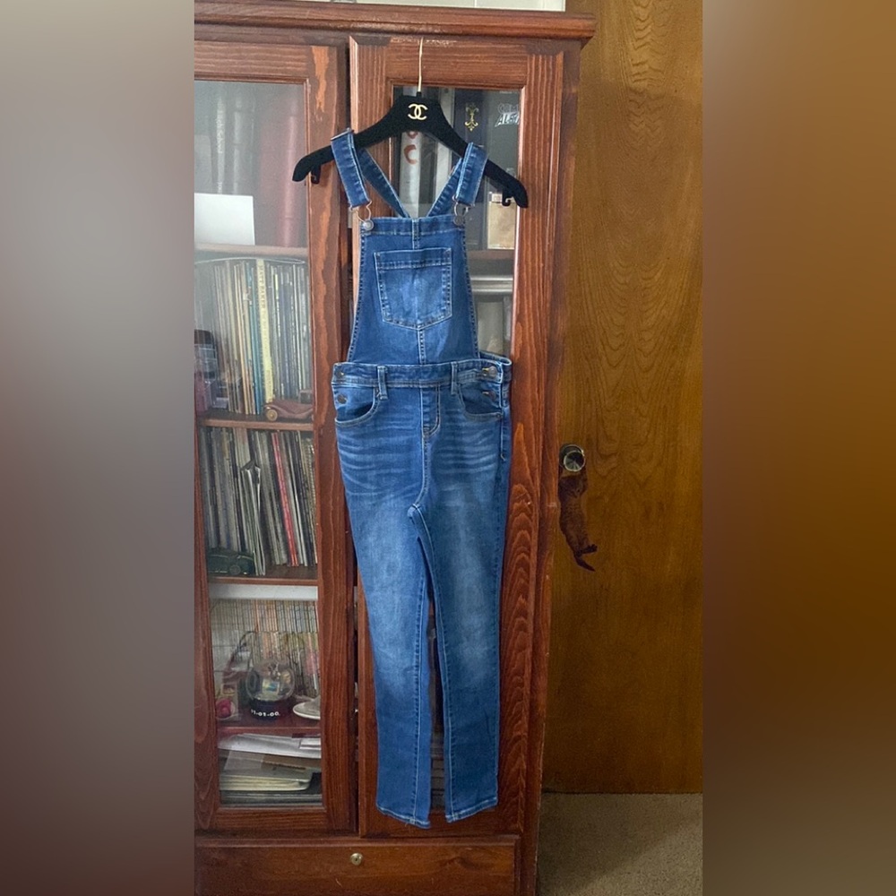 Cat & Jack Girl’s Blue Denim Overalls Size 10/12 - Picture 2 of 15